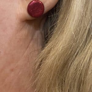 RSWP red sparkle dot earring