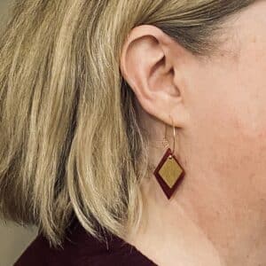 Red & Gold diamond shape dangle